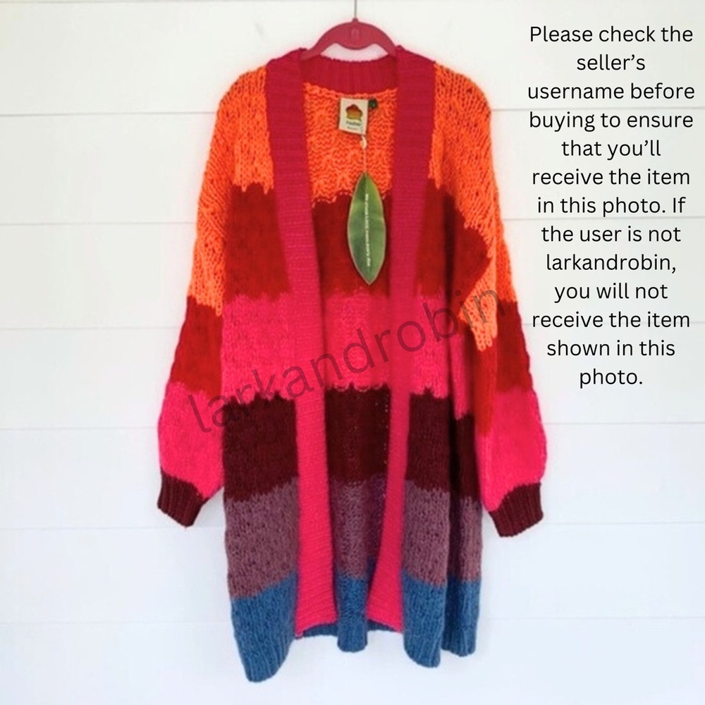 NEW Farm Rio Striped Cardigan Multi Small - Picture 14 of 17